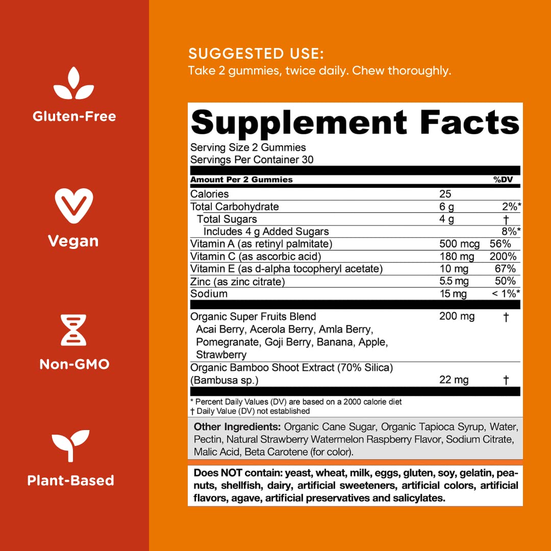 Goli SuperFruits Beauty Gummy Vitamin – 60 Count – Vegan, Plant-Based, Non-GMO, Gluten-Free & Gelatin-Free