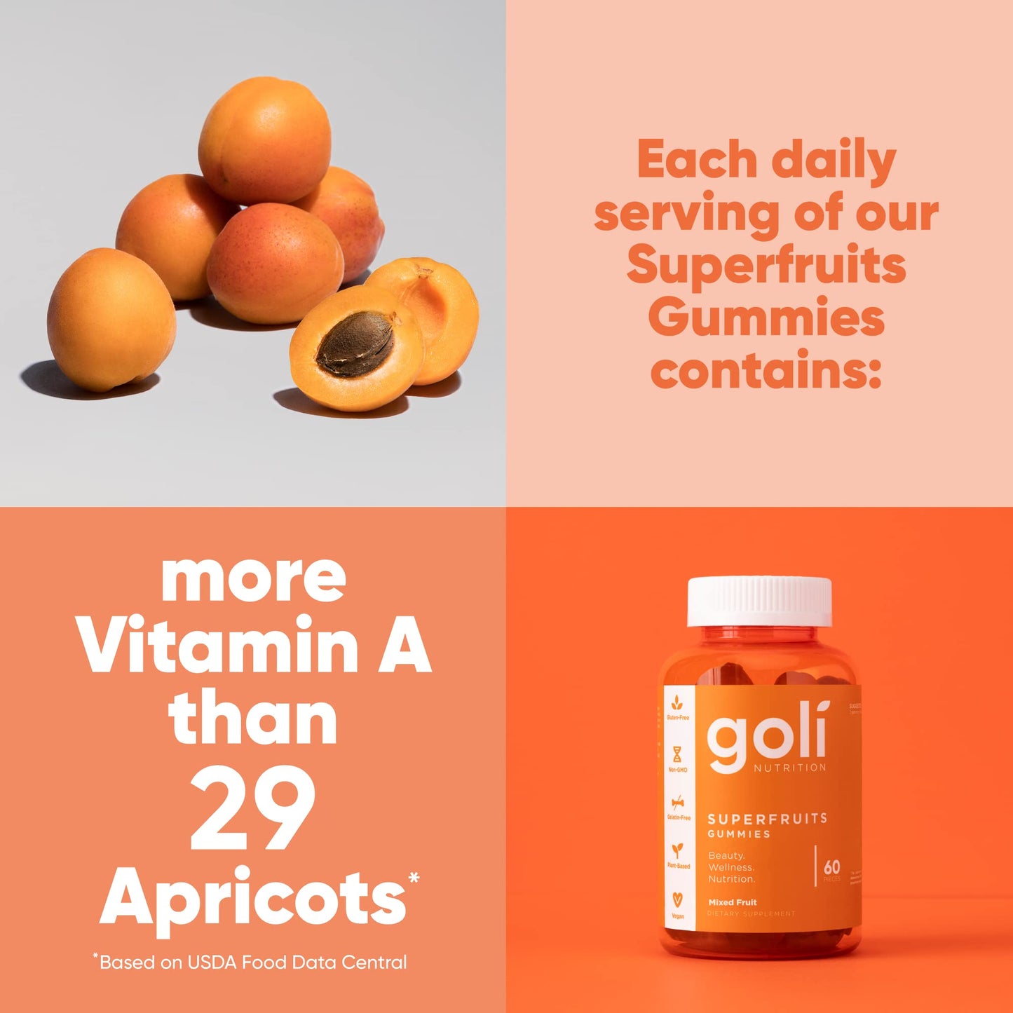 Goli Superfruits Gummies – Vegan Collagen-Boosting Beauty, 300 Count