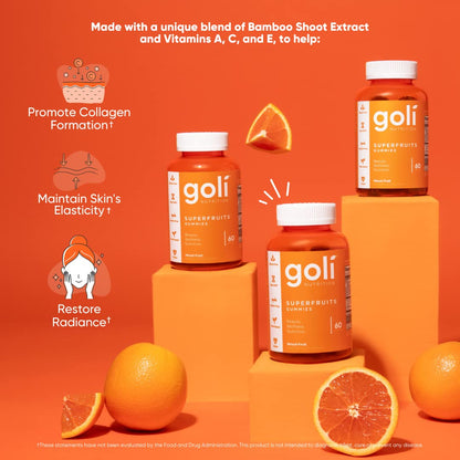 Goli Superfruits Gummies – Vegan Collagen-Boosting Beauty, 300 Count