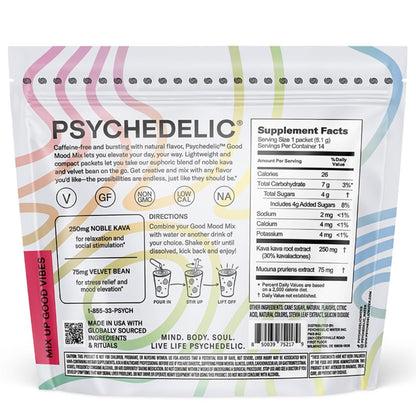 Good Mood Mix Fruit Punch Kava Drink Mix — 14-Stick, Mucuna Pruriens, Stevia
