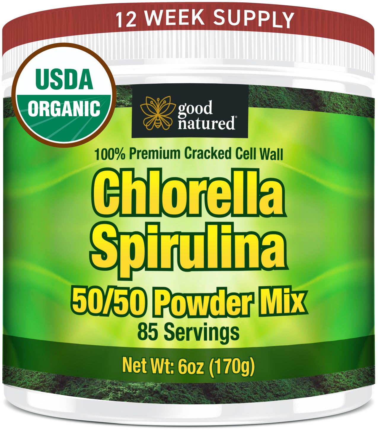 Good Natured Premium Chlorella Spirulina Powder – 85 Servings, Non-GMO, Sunlight Grown