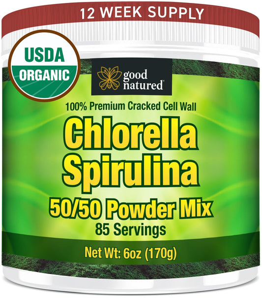Good Natured Premium Chlorella Spirulina Powder – 85 Servings, Non-GMO, Sunlight Grown