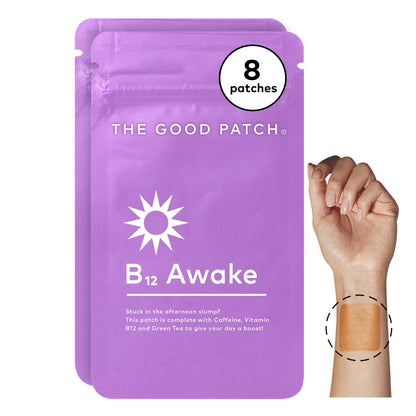 The Good Patch B12 Awake Patch – Natural Caffeine Patch with B12 & Green Tea Extract (8 Patches)
