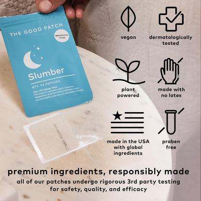 The Good Patch Slumber Sleep Patch - Melatonin-Free, Plant-Powered Wearable Wellness (8 Patches)