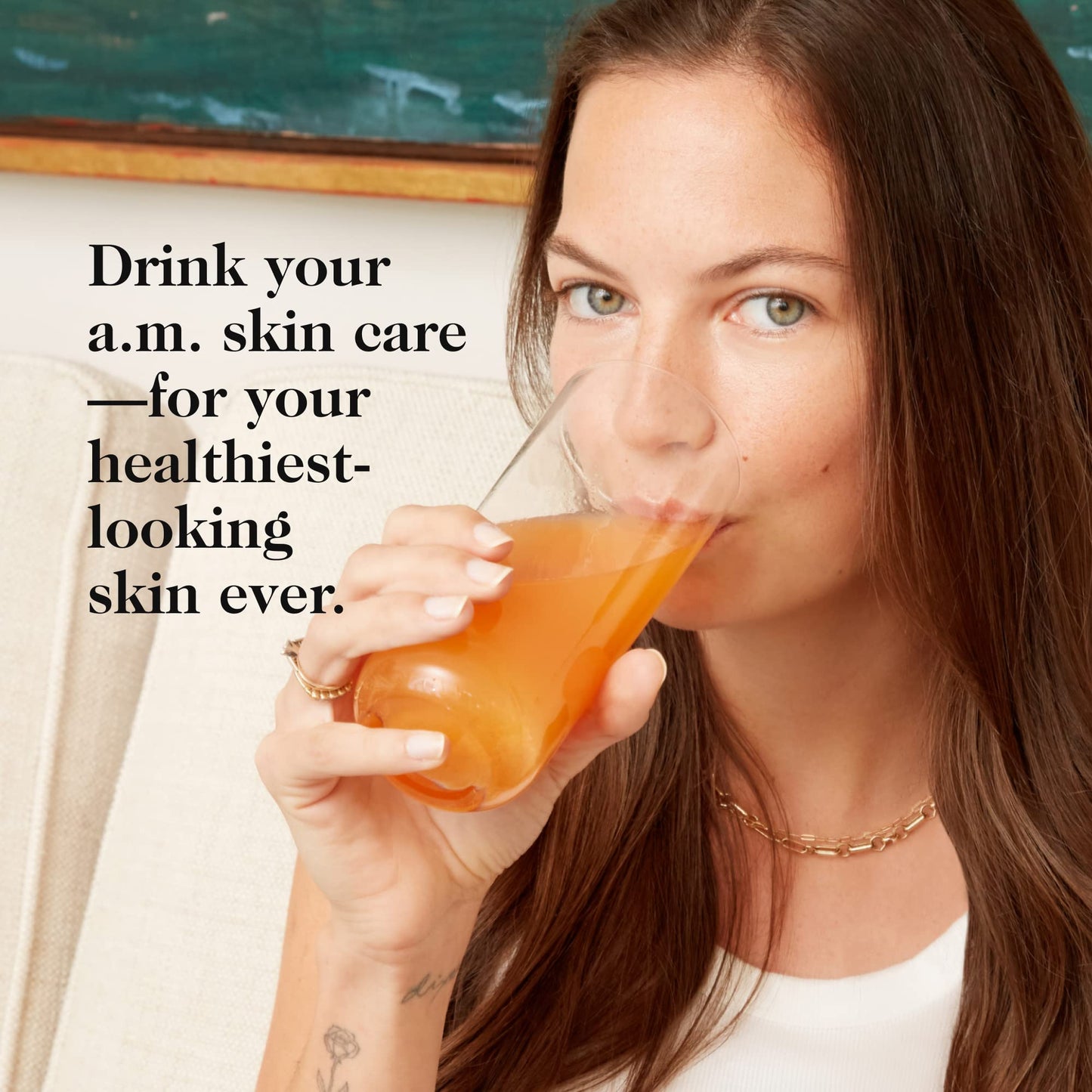goop Beauty Morning Skin Drink Mix — Vitamin C & E for Radiant Skin, Lemon Verbena & Orange Flavor, 30 Pack