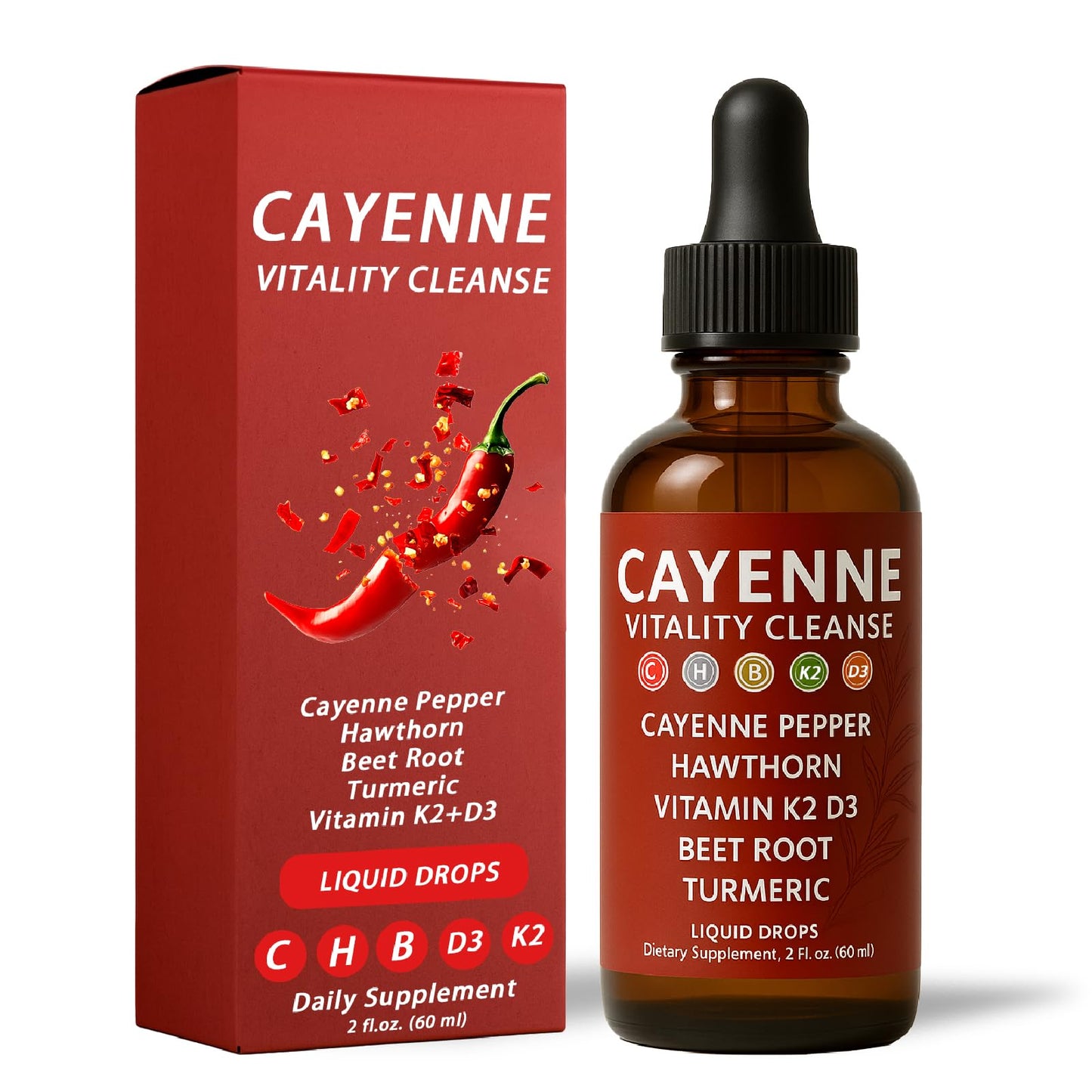 GOOVIP Maxivita CayennePepper Liquid Extract Drops - 2 fl oz | Immune, Joint & Gut Support