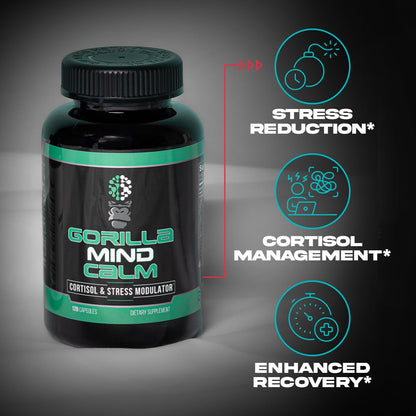 Gorilla Mind Calm (120 Capsules) | Potent Relaxation & Stress Support