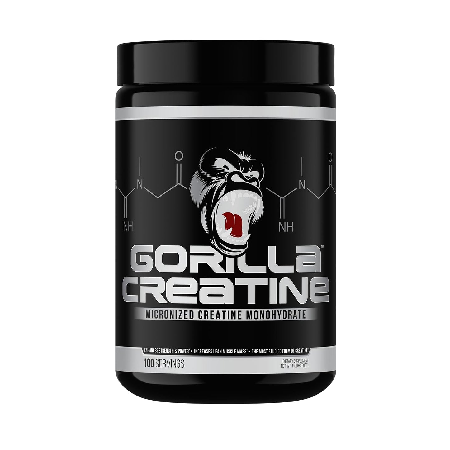 Gorilla Mind Creatine Monohydrate Micronized Powder – 5 g Serving, 100 Servings, Made in USA