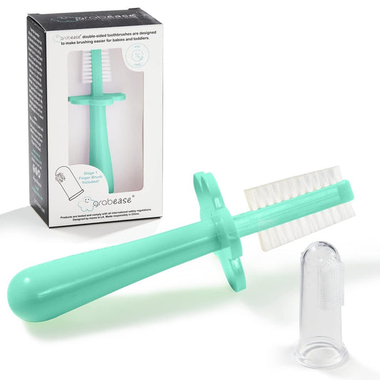 Grabease Double-Sided Training Toothbrush for Toddlers 12mo+ Mint