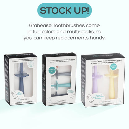 Grabease Double-Sided Baby Toothbrush Pack – Mint & Blush (2-Pack)