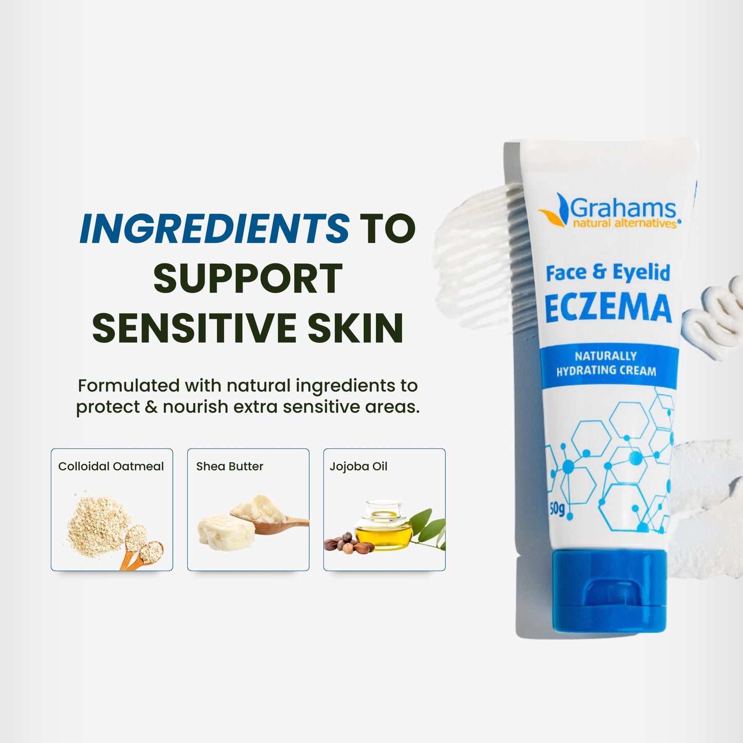 Grahams Natural Face & Eyelid Eczema Cream – Steroid-Free, Hypoallergenic Daily Moisturizer