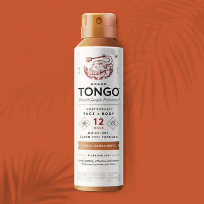 Grand Tongo DEET-Free Insect Repellent with Picaridin | 12-Hour Protection • Citrus + Sandalwood
