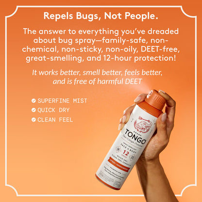 Grand Tongo DEET-Free Insect Repellent with Picaridin | 12-Hour Protection • Citrus + Sandalwood
