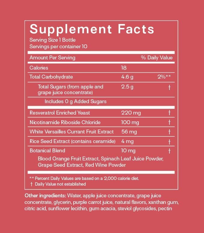 Happy Aging Liquid NAD+ Shot – Liposomal NR, Resveratrol, Antioxidants | 10 Shots