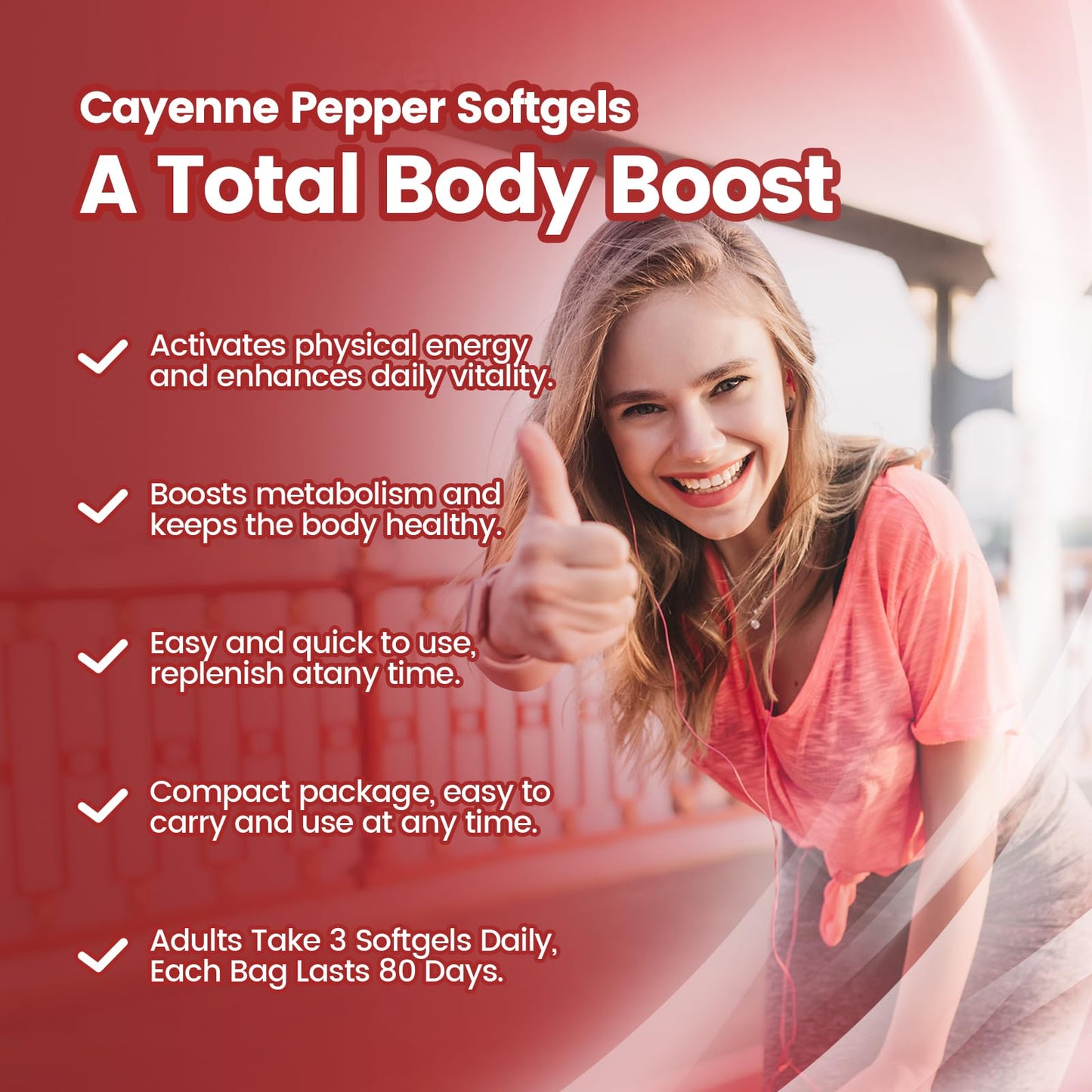 Cayenne Pepper Softgels Supplement, Supports Leg Vein, Heart and Blood Vessel Health, with Vitamin E D3+K2 and Extracts of Grape Seed, Hawthorn, Beetroot, Berberine and Others (240 Softgels / 1 Pack)