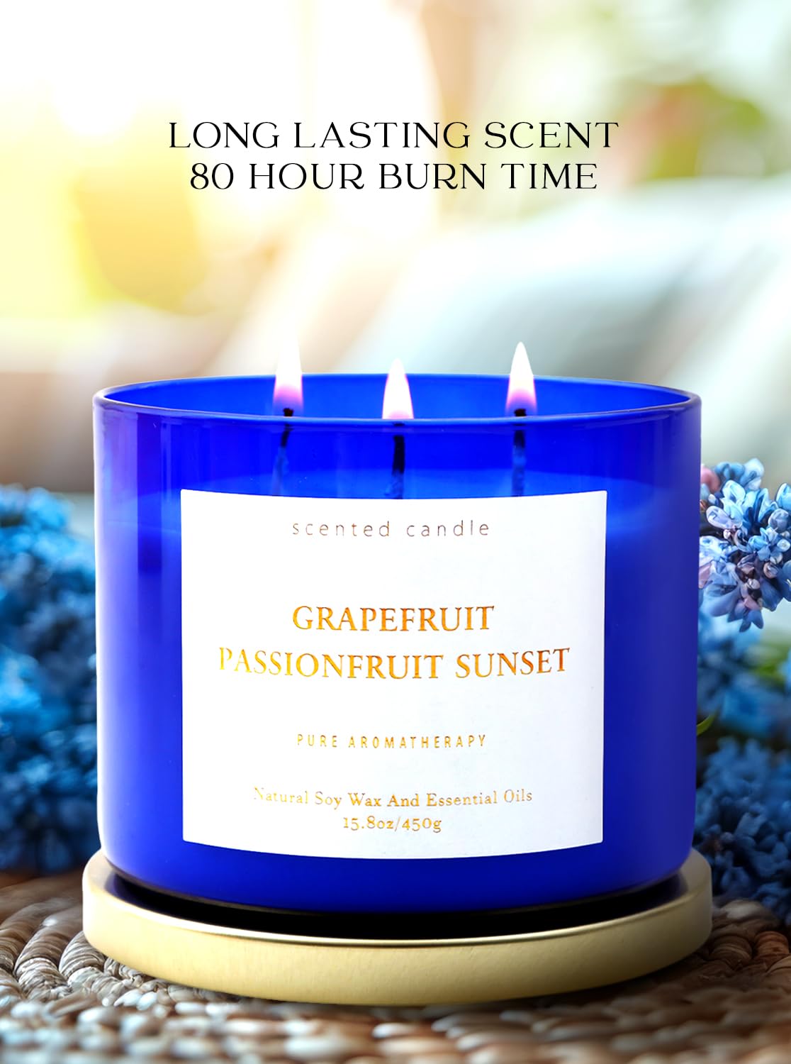 Grapefruit Passionfruit Sunset 3-Wick Soy Candle – 15.8 oz | Tropical Citrus
