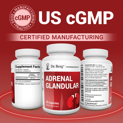 Dr. Berg Adrenal Glandular - Adrenal Support, 60 Capsules