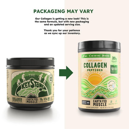 Earth Fed Muscle Collagen Peptides Powder – Unflavored, 20g per Serving | Hair, Skin & Nails Support | Keto & Gluten-Free