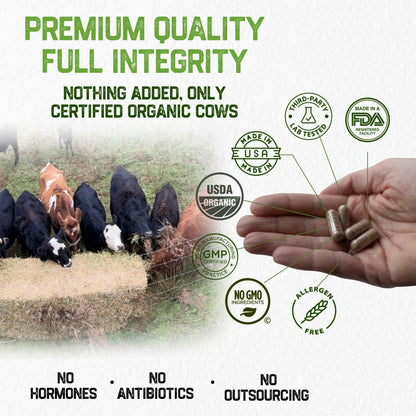 Grassfat USDA Organic 100% Grassfed Beef Organs Supplement – Made in USA | 30 Servings