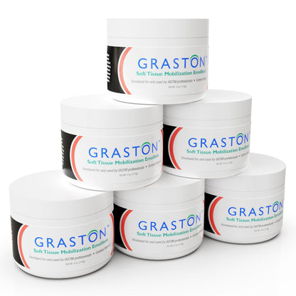 Graston Technique Vitamin E Enriched Emollient - 4oz Jar | IASTM Lotion & Massage Therapy Cream - 6-Pack