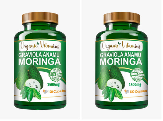 Graviola Soursop Green Superfood for Antioxidant Support (120 Capsules Pack of 2)