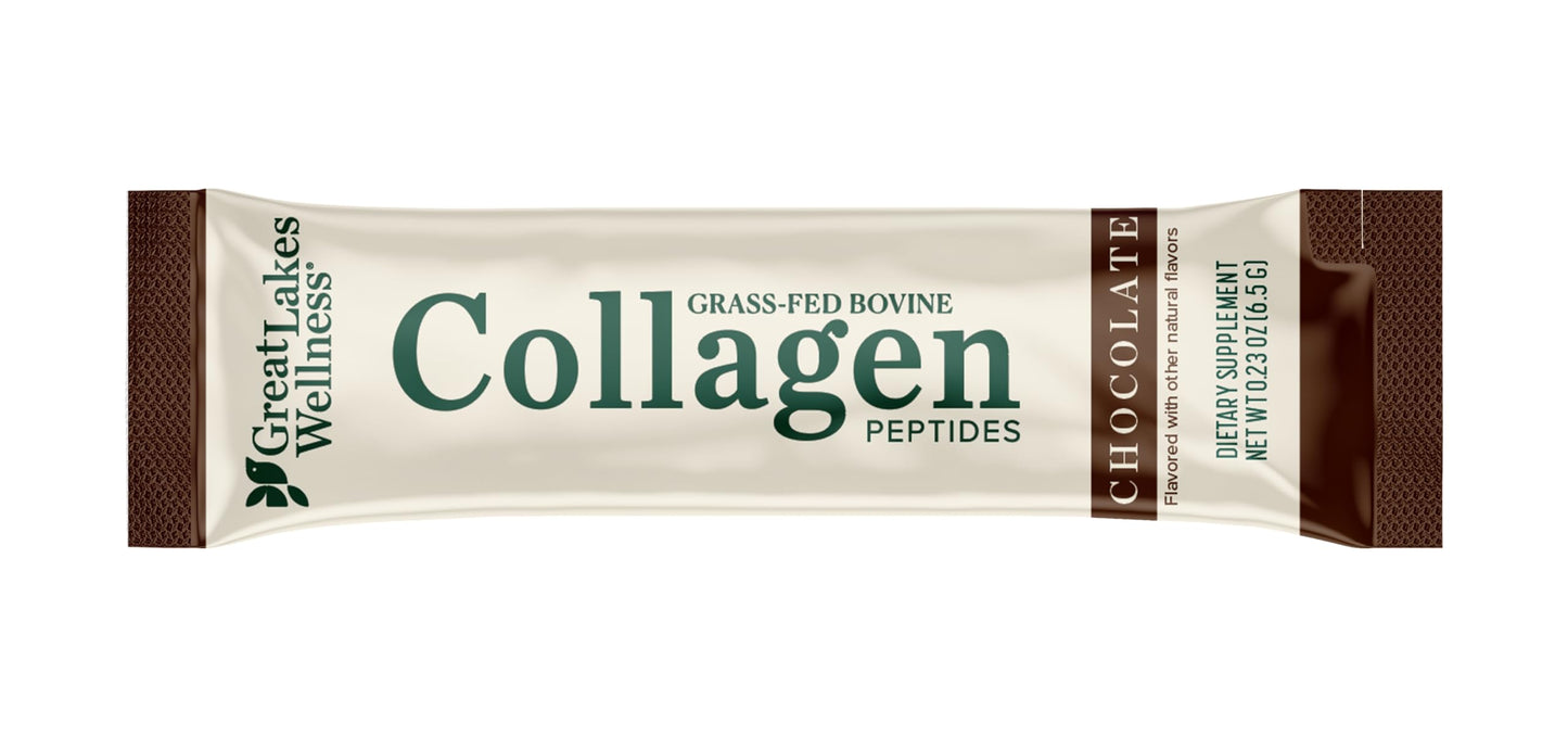 Great Lakes Wellness Collagen Peptides Powder – Skin, Hair, Nails, Joints & Digestion | 12 Sticks