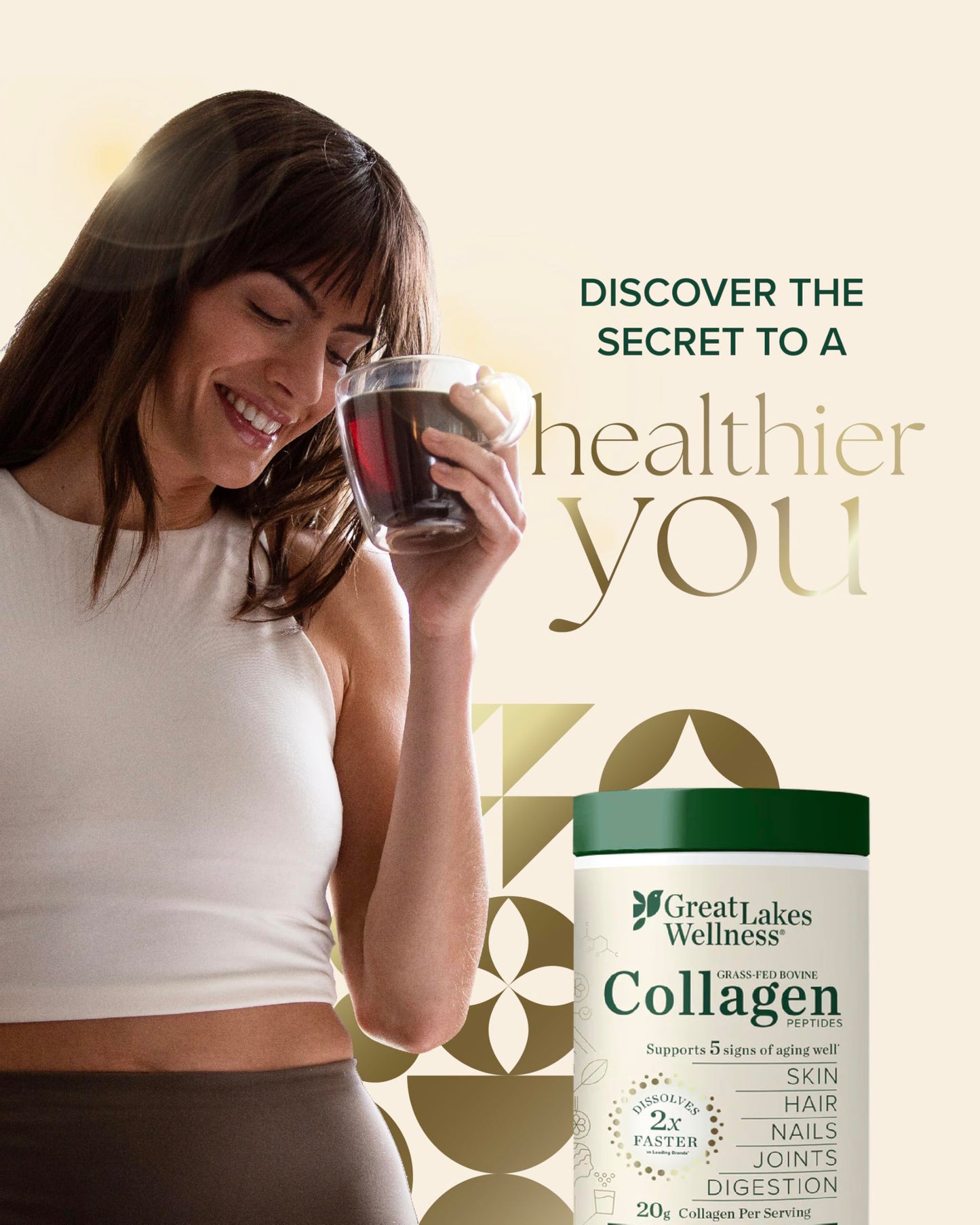 Great Lakes Wellness Collagen Peptides – Unflavored, 32 oz, 20 g/serving