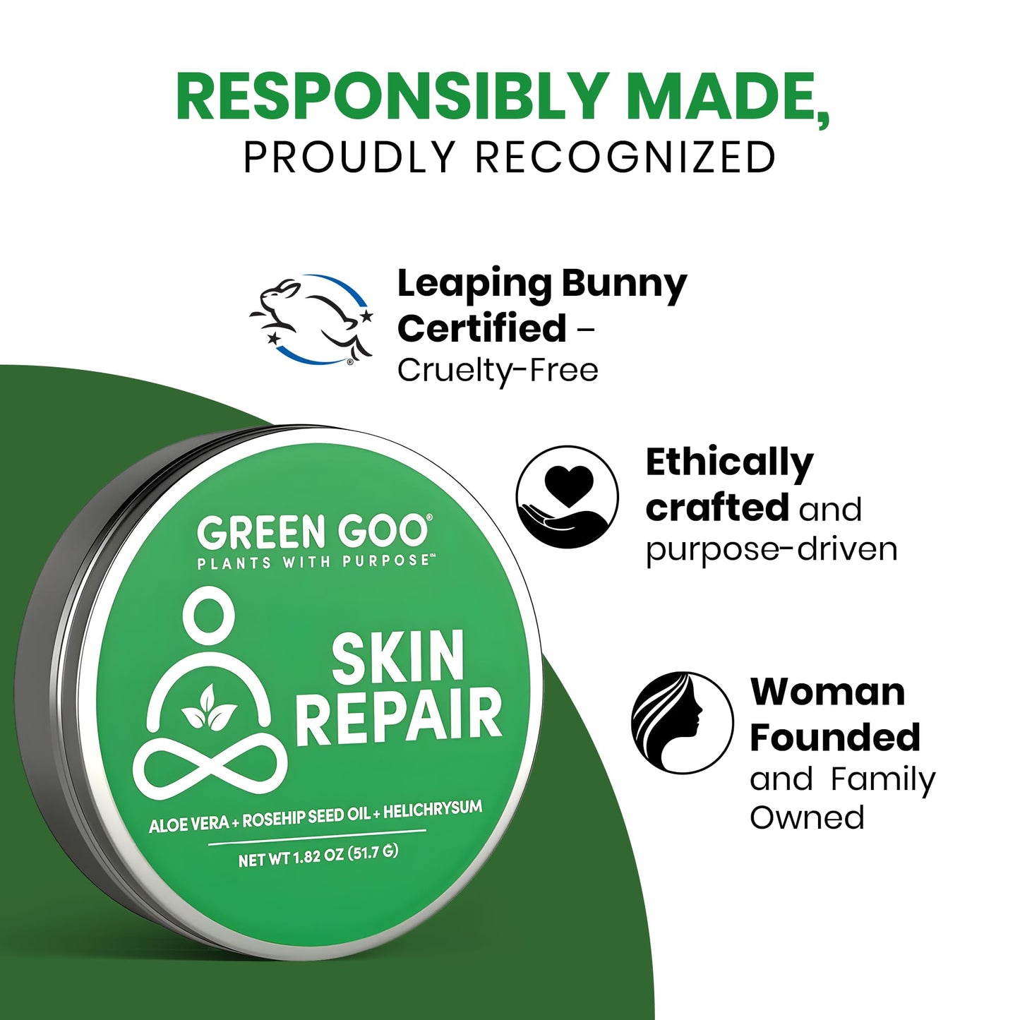 Green Goo Skin Salve | Natural Skin Repair & Daily Moisture – 1.82 oz Large Tin