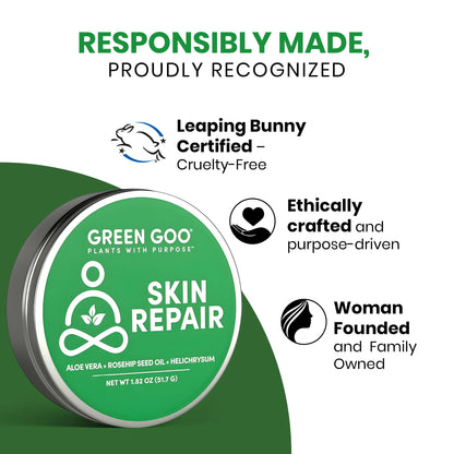 Green Goo Skin Salve | Natural Skin Repair & Daily Moisture – 1.82 oz Large Tin