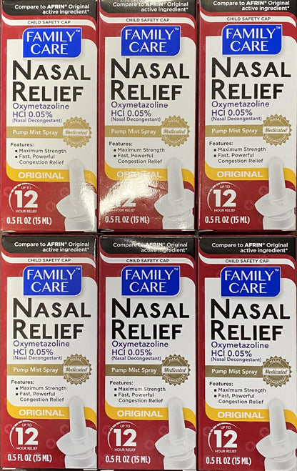 Greenbrier Assured Nasal Relief Spray – 12 Hour Pump Mist, 6 Pack (0.5 fl oz each)