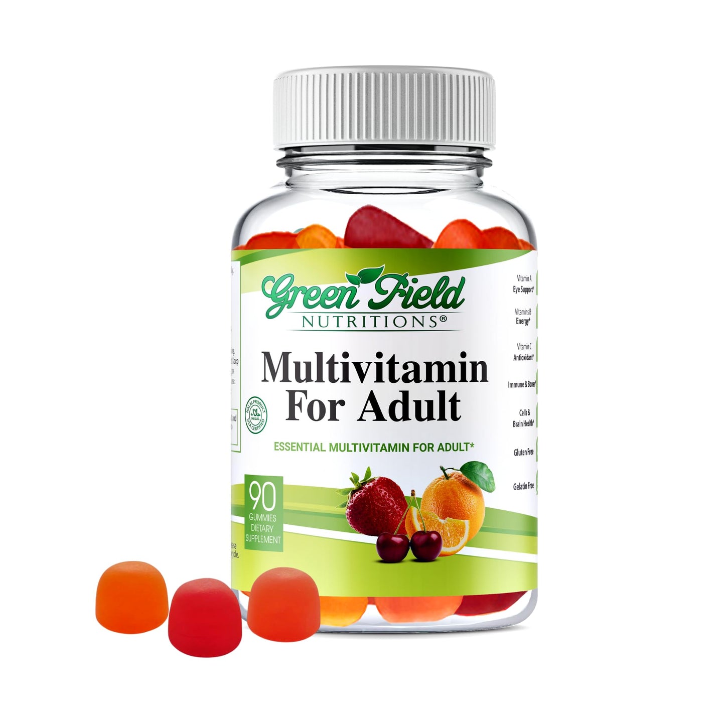 Greenfield Nutritions Halal Multivitamins for Adults - Gelatin Free & Vegetarian