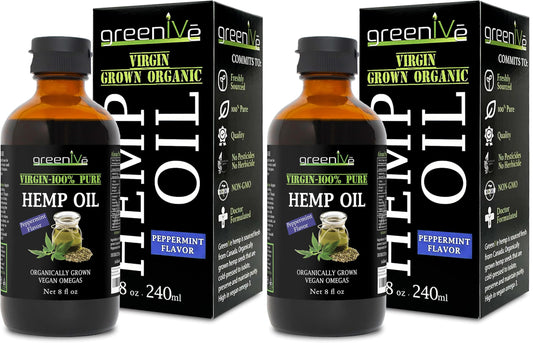 GreenIVe Organic Peppermint Hemp Oil 224,000mg – Cold Pressed (2-Pack)