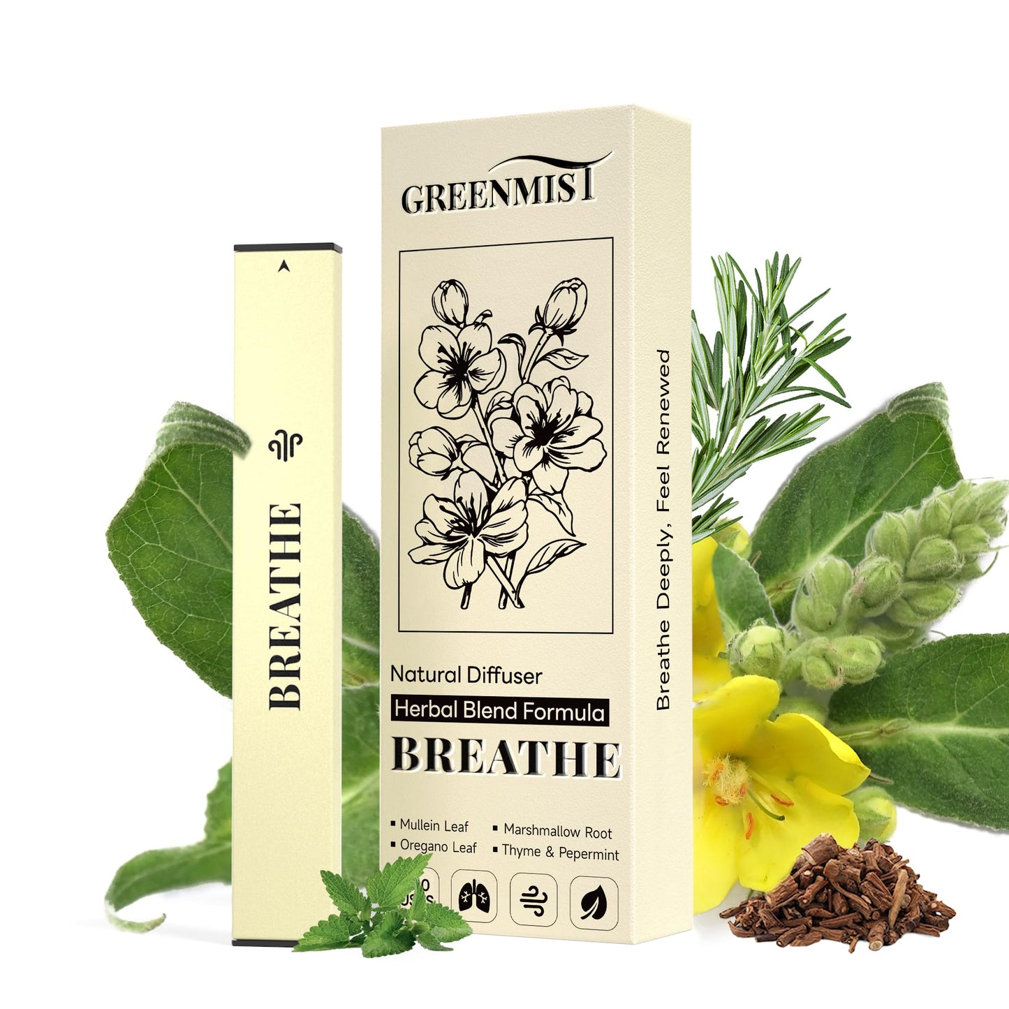 GREENMIST Lung Detox Diffuser Pen – 800 Uses for Respiratory Support