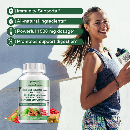 GREENPEOPLE Berberine 1500mg Liposomal - 120 Capsules | Immune Support & Energy