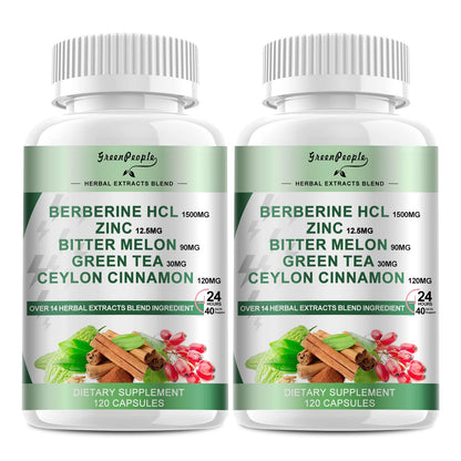 GREENPEOPLE Berberine with Cinnamon – 2 Pack, 120-Count