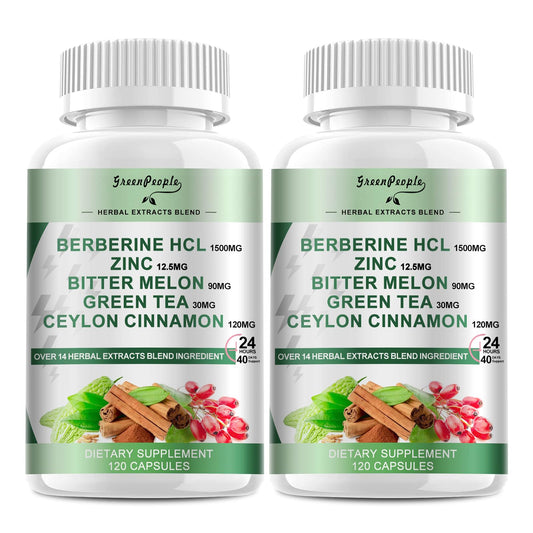 GREENPEOPLE Berberine with Cinnamon – 2 Pack, 120-Count
