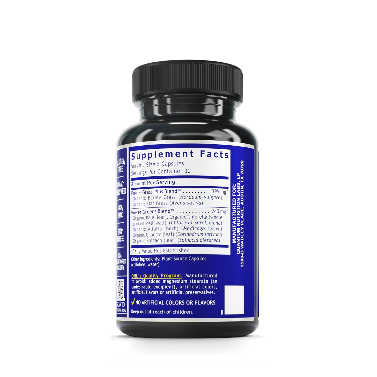 Quantum Nutrition Labs Greens Capsules – Super Greens, Organic Veggie Pills, 150 Vegetarian Capsules