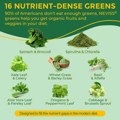 Organic Super Greens Gummies + Probiotics – Spirulina, Chlorella, Spinach, Mushrooms, Sugar Free Vegan 60ct