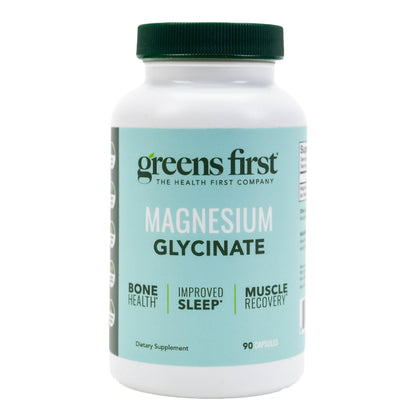 Greens First Magnesium Glycinate - Supports Heart & Muscle Health, Metabolism | 90 Veg Capsules