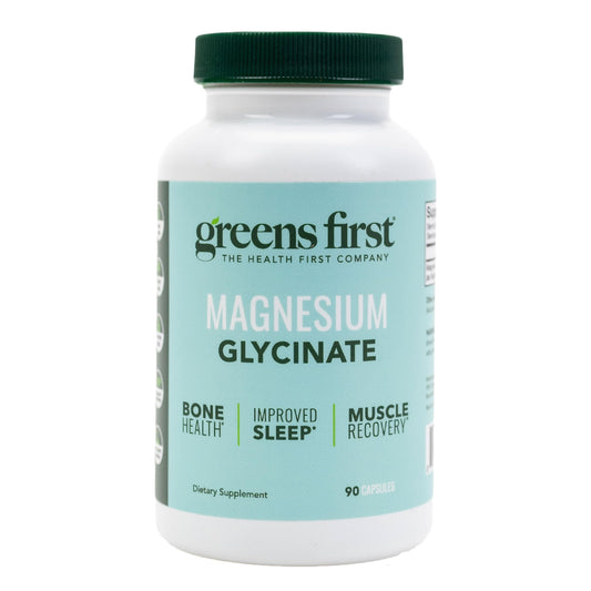 Greens First Magnesium Glycinate - Supports Heart & Muscle Health, Metabolism | 90 Veg Capsules