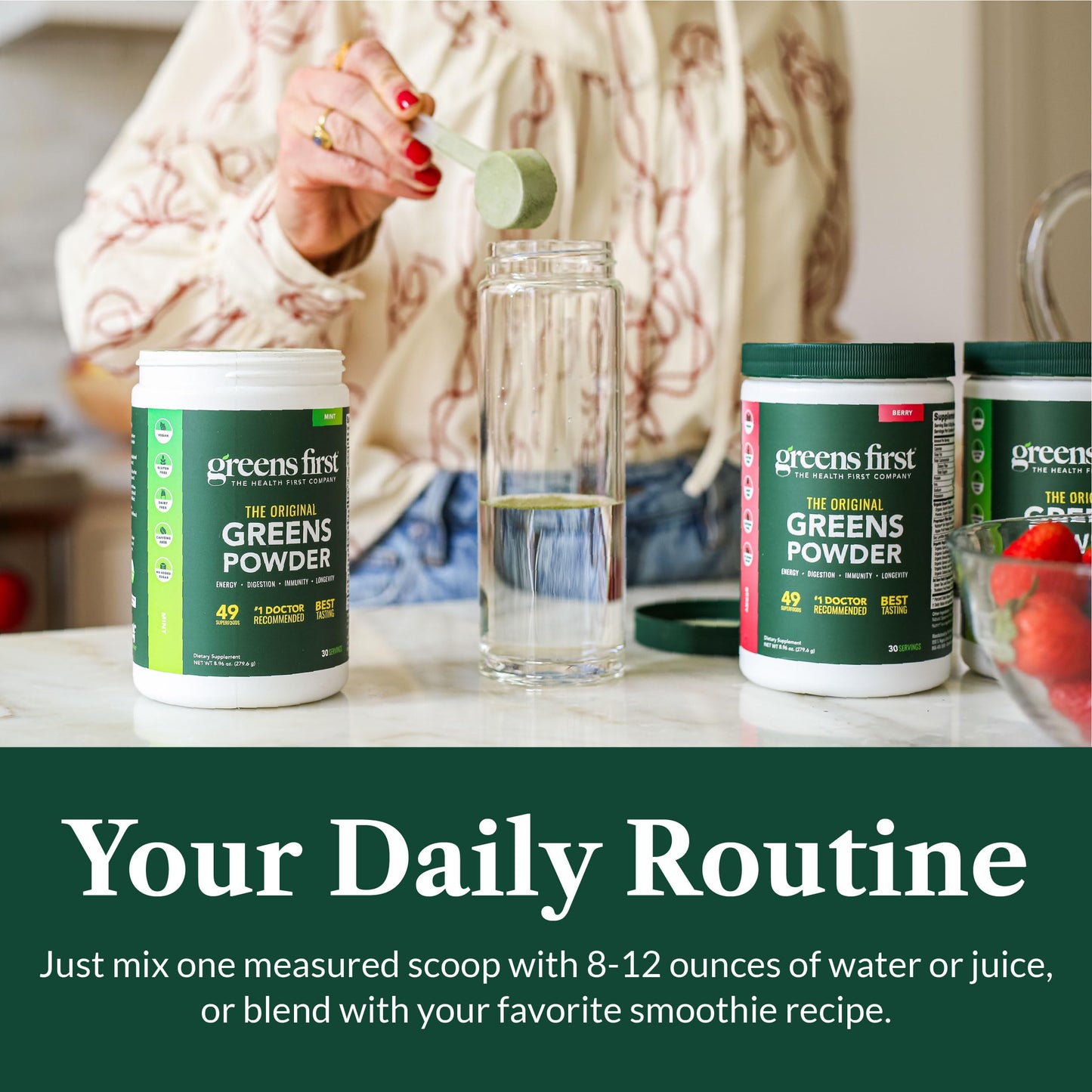 Greens First Original Greens Powder - 49 Superfoods, Chocolate, 60 Servings | Vegan & Non-GMO
