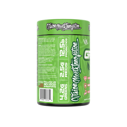 VMI Sports Greens + Reds – Advanced Superfood for Immunity & Gut Health | Enzymes & Probiotics | 30 Servings (Peach Iced Tea)