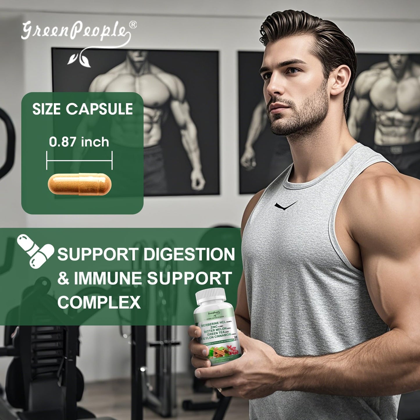GREENPEOPLE Berberine 1500mg with Ceylon Cinnamon – AMPK & GLP-1 Activation
