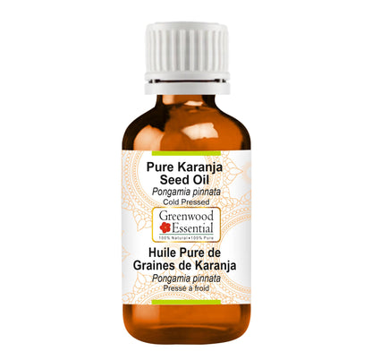 Greenwood Essential Karanja Seed Oil – Cold Pressed, Undiluted, 2x100ml | For Skin, Hair & Diluting Oils