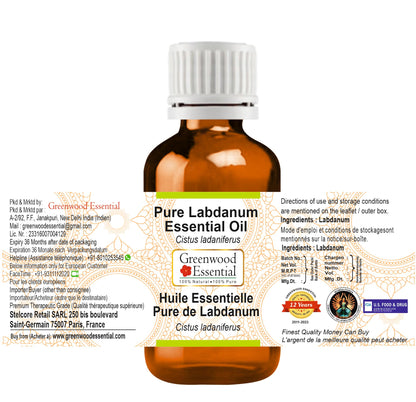 Greenwood Labdanum Essential Oil (Cistus ladaniferus) Pure 5ml - Steam Distilled