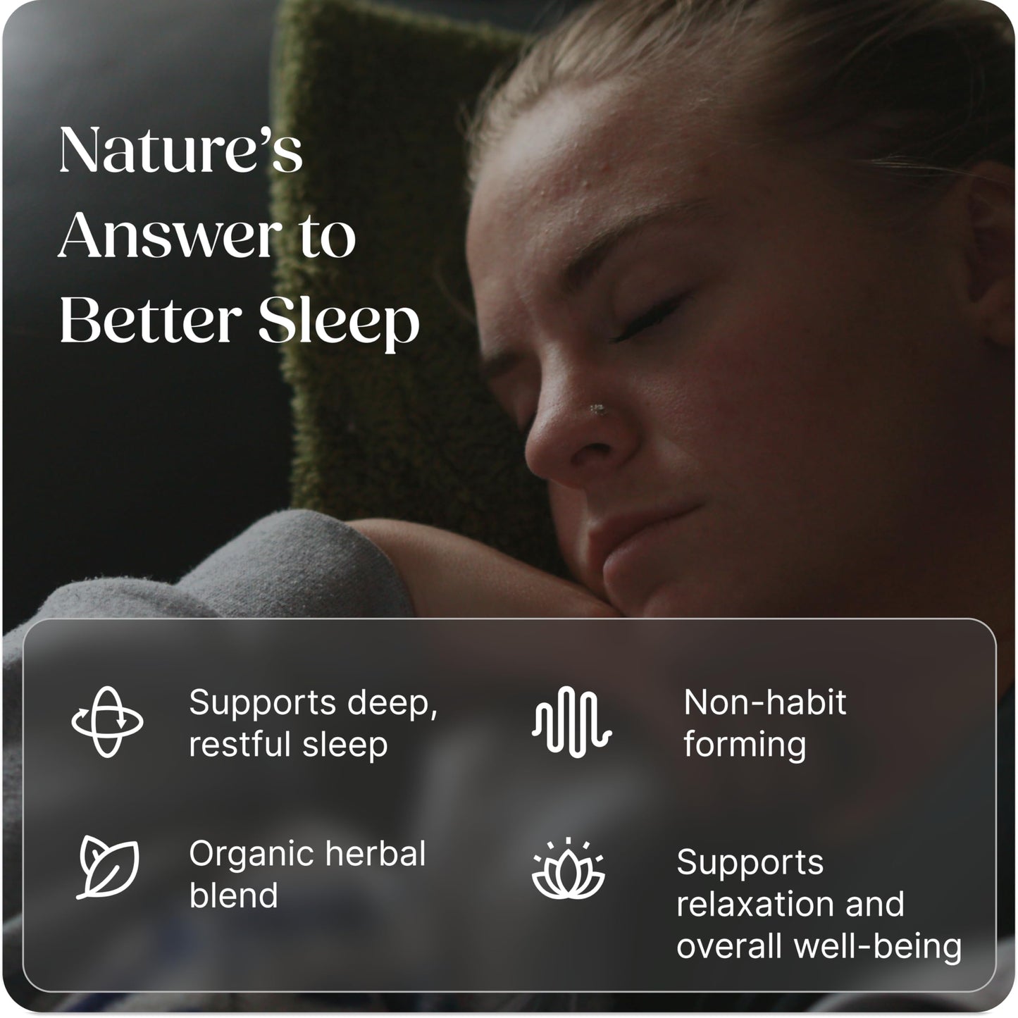 Greenworks Nature's Rest Melatonin-Free Sleep Aid | Organic Herbal Blend (60 Count)