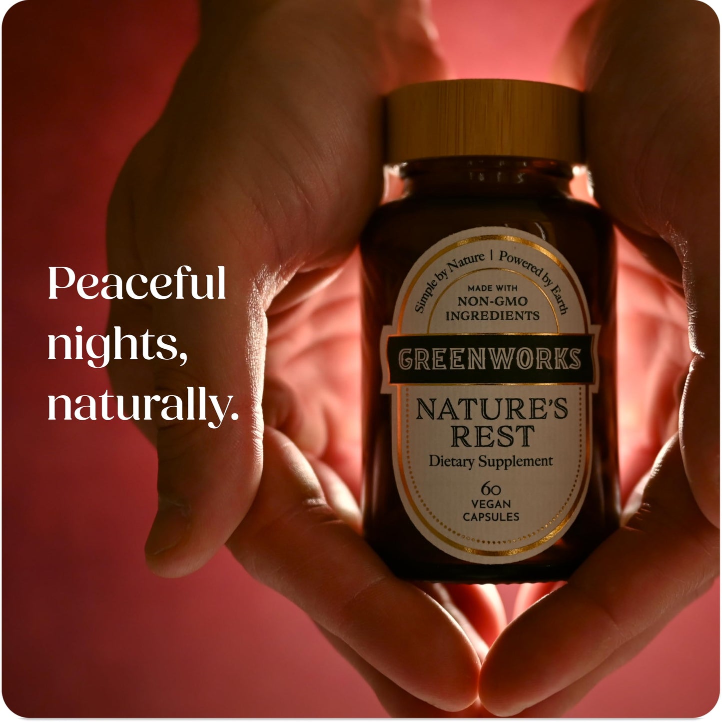 Greenworks Nature's Rest Melatonin-Free Sleep Aid | Organic Herbal Blend (60 Count)