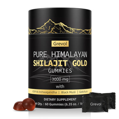 Grevol Himalayan Shilajit Gummies – Gold Grade Shilajit with Ashwagandha