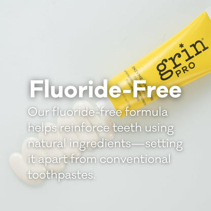 Grin Pro Enzyme Whitening Toothpaste | Nano-Hydroxyapatite, Fluoride Free, SLS Free, Peppermint – 4 oz