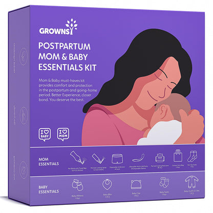 GROWNSY Postpartum Mom & Baby Essential Kits | Recovery & Hospital Essentials